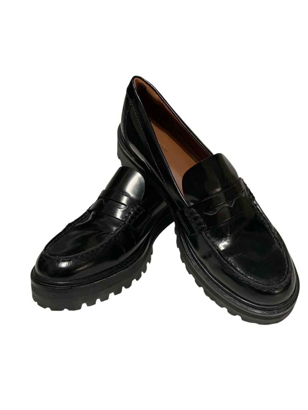 Reformation Agathea Leather Chunky
Loafers Black Size 8